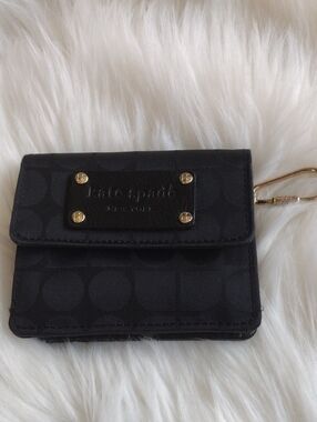 kate spade black wallet card holder with gold hardware